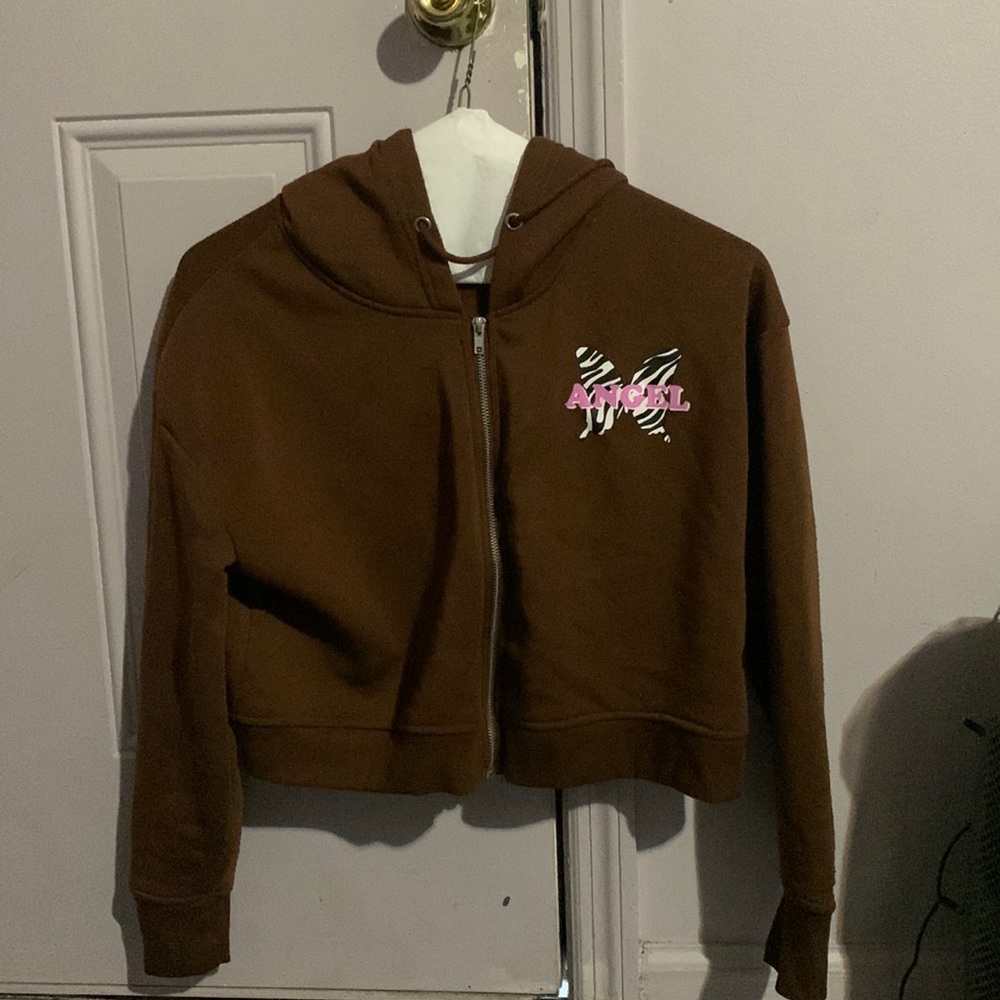 Cropped zip up jacket